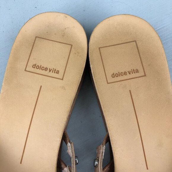 Dolce Vita Women's Size 9** Pinta Cafe Brown Studded Strappy Flats Sandals - Picture 11 of 11